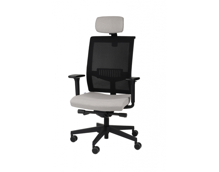 Kancelárska stolička s podrúčkami Libon BS HD - sivá / čierna