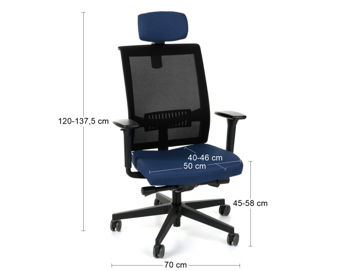 Kancelárska stolička s podrúčkami Libon BS HD - tmavomodrá / čierna