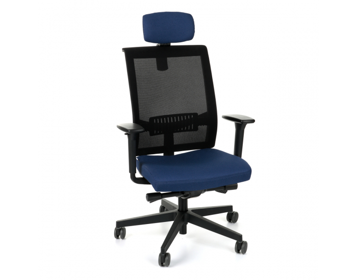 Kancelárska stolička s podrúčkami Libon BS HD - tmavomodrá / čierna