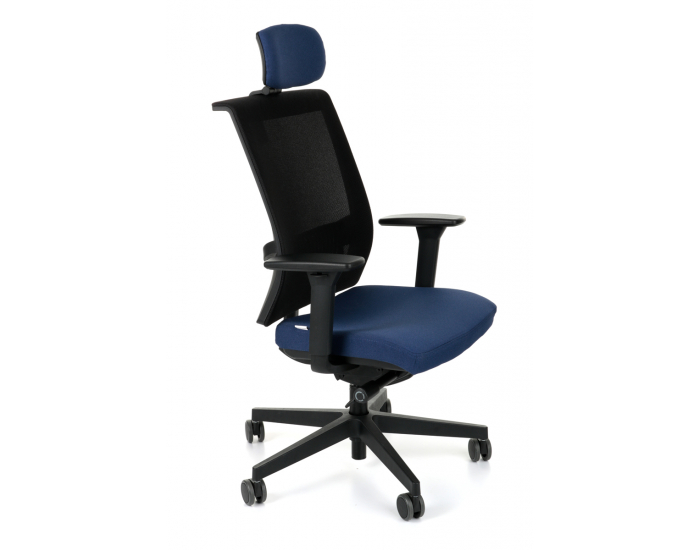 Kancelárska stolička s podrúčkami Libon BS HD - tmavomodrá / čierna