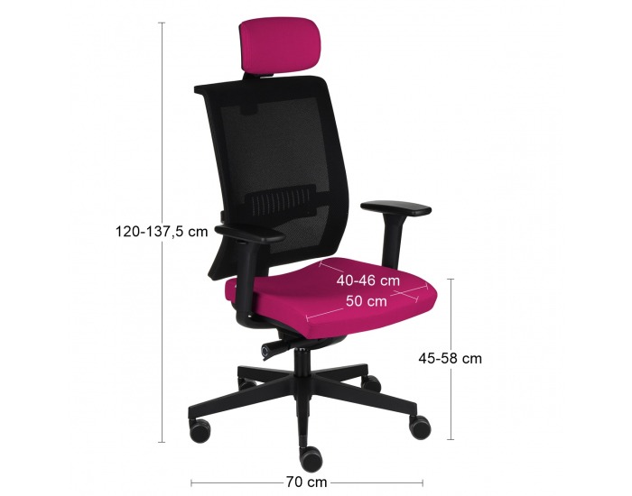 Kancelárska stolička s podrúčkami Libon BS HD - tmavoružová / čierna