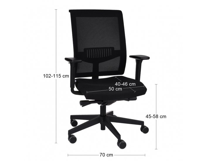 Kancelárska stolička s podrúčkami Libon BS - čierna