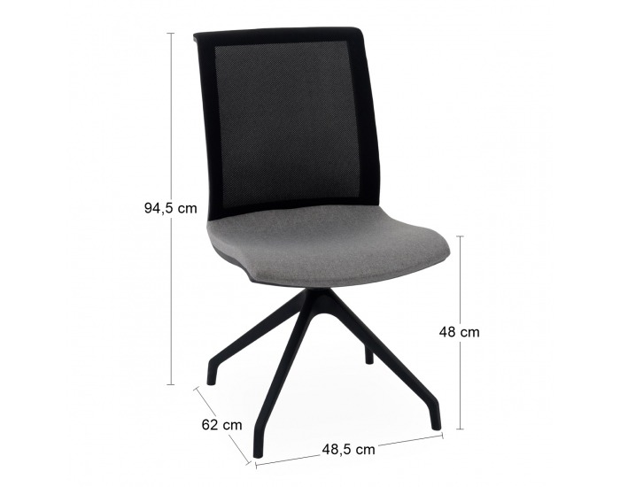 Konferenčná stolička Libon Cross BS - sivá / čierna