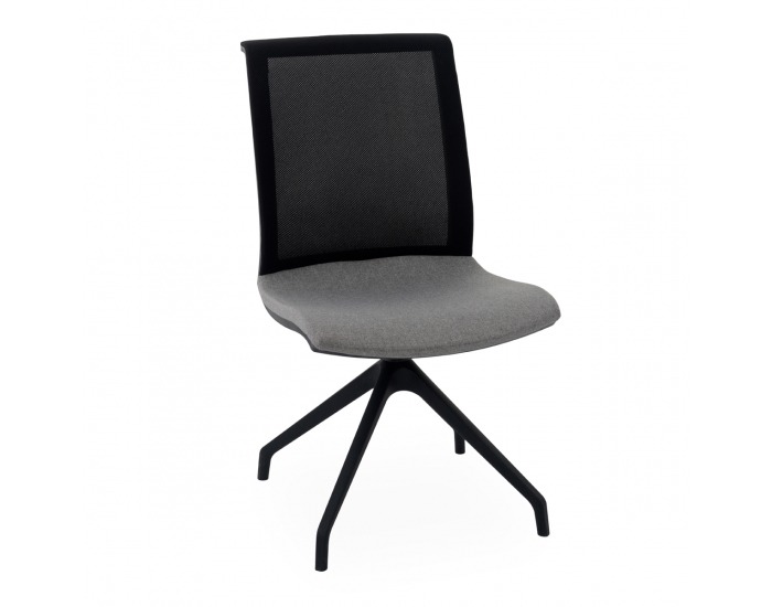 Konferenčná stolička Libon Cross BS - sivá / čierna