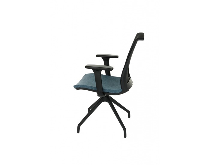 Konferenčná stolička s podrúčkami Libon Cross BS R1 - modrá / čierna