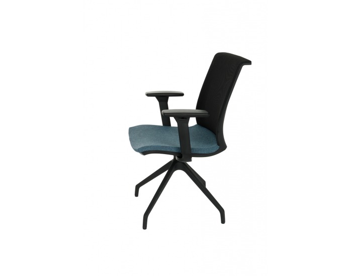 Konferenčná stolička s podrúčkami Libon Cross BS R1 - modrá / čierna