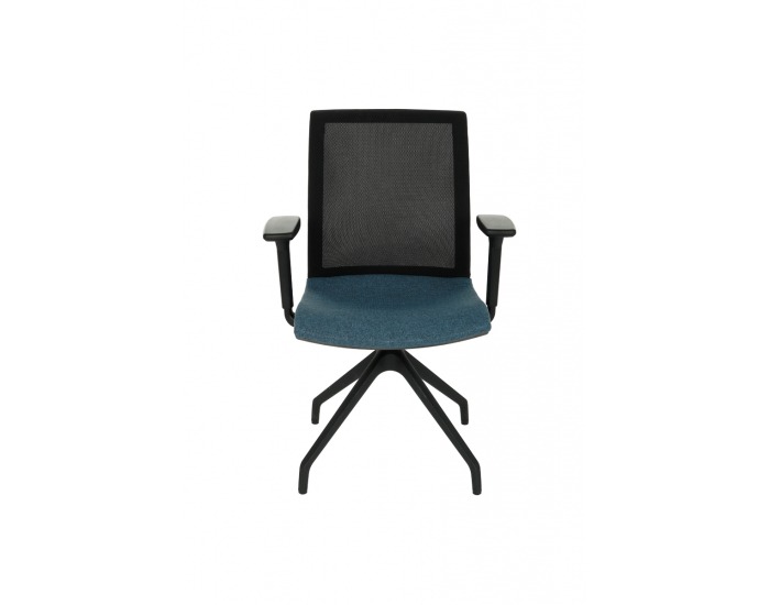 Konferenčná stolička s podrúčkami Libon Cross BS R1 - modrá / čierna