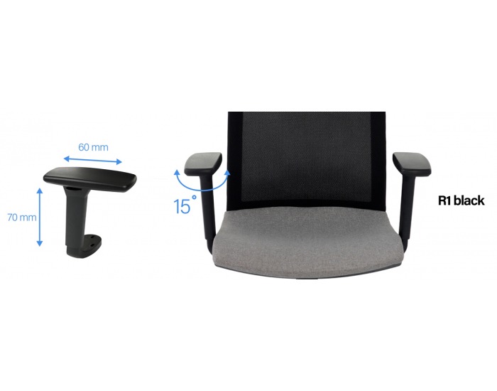 Konferenčná stolička s podrúčkami Libon Cross BS R1 - modrá / čierna