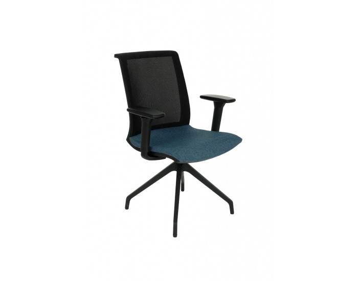 Konferenčná stolička s podrúčkami Libon Cross BS R1 - modrá / čierna