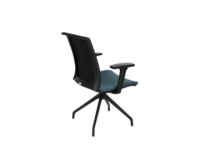 Konferenčná stolička s podrúčkami Libon Cross BS R1 - modrá / čierna