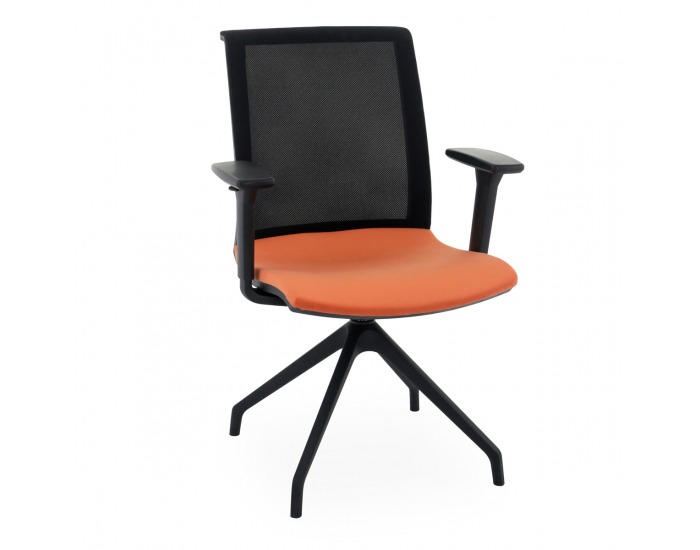 Konferenčná stolička s podrúčkami Libon Cross BS R1 - oranžová / čierna