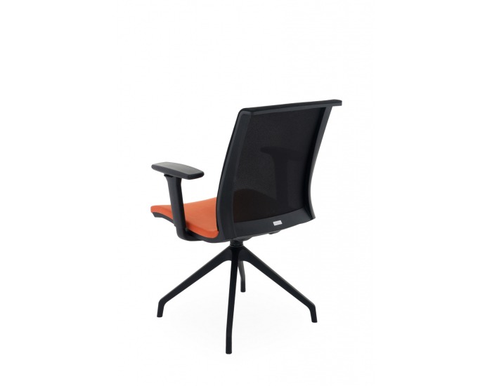 Konferenčná stolička s podrúčkami Libon Cross BS R1 - oranžová / čierna
