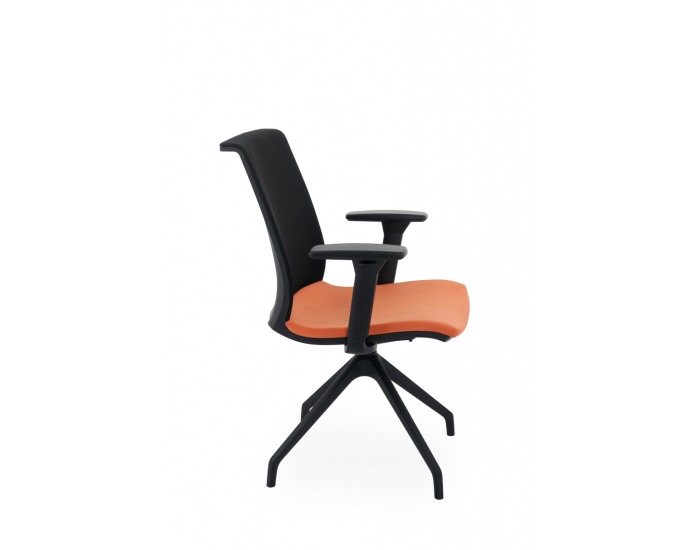 Konferenčná stolička s podrúčkami Libon Cross BS R1 - oranžová / čierna