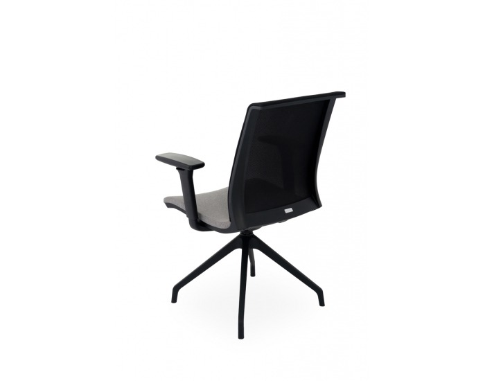 Konferenčná stolička s podrúčkami Libon Cross BS R1 - sivá / čierna