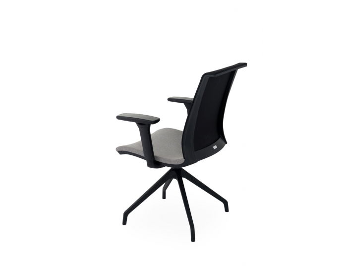 Konferenčná stolička s podrúčkami Libon Cross BS R1 - sivá / čierna