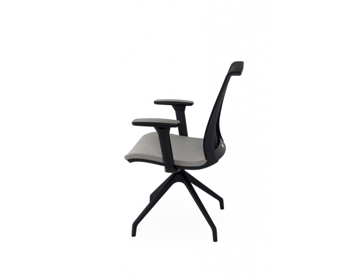 Konferenčná stolička s podrúčkami Libon Cross BS R1 - sivá / čierna