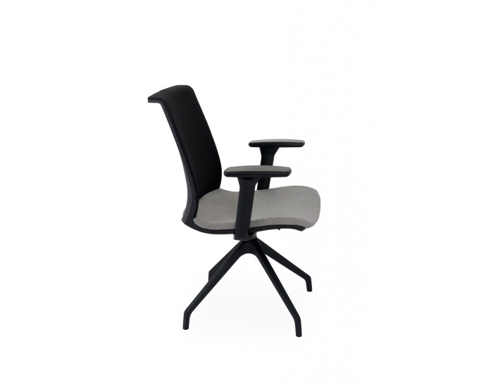 Konferenčná stolička s podrúčkami Libon Cross BS R1 - sivá / čierna