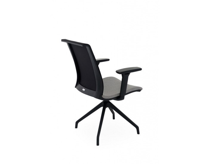 Konferenčná stolička s podrúčkami Libon Cross BS R1 - sivá / čierna