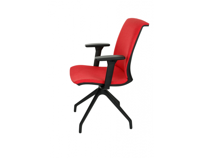 Konferenčná stolička s podrúčkami Libon Cross BT R1 - červená / čierna