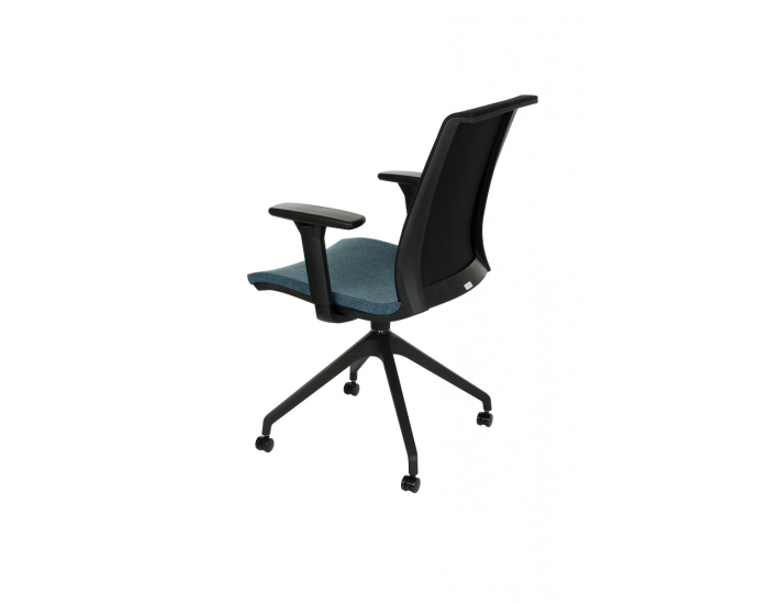 Konferenčná stolička s podrúčkami Libon Cross Roll BS R1 - modrá / čierna