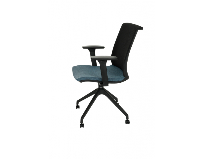 Konferenčná stolička s podrúčkami Libon Cross Roll BS R1 - modrá / čierna