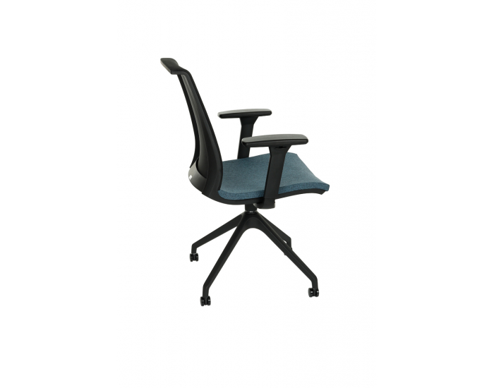 Konferenčná stolička s podrúčkami Libon Cross Roll BS R1 - modrá / čierna