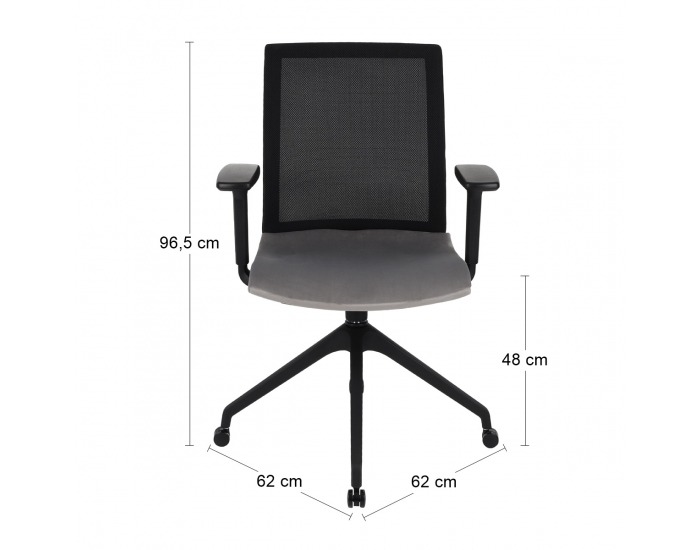 Konferenčná stolička s podrúčkami Libon Cross Roll BS R1 - tmavosivá / čierna