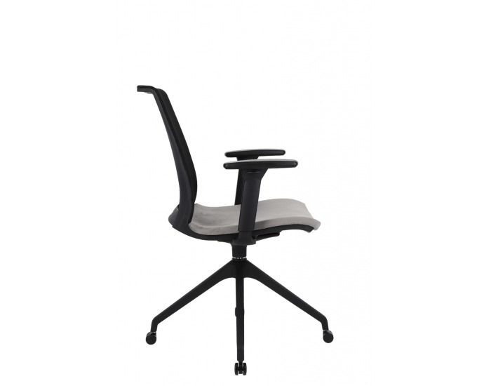 Konferenčná stolička s podrúčkami Libon Cross Roll BS R1 - tmavosivá / čierna