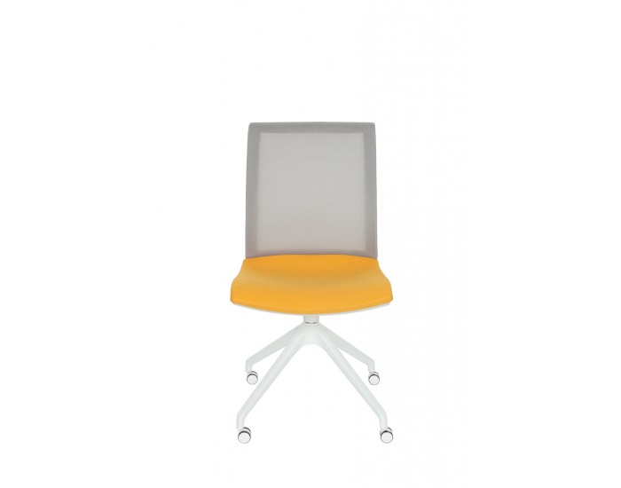 Konferenčná stolička Libon Cross Roll WS - žltá / sivá / biela