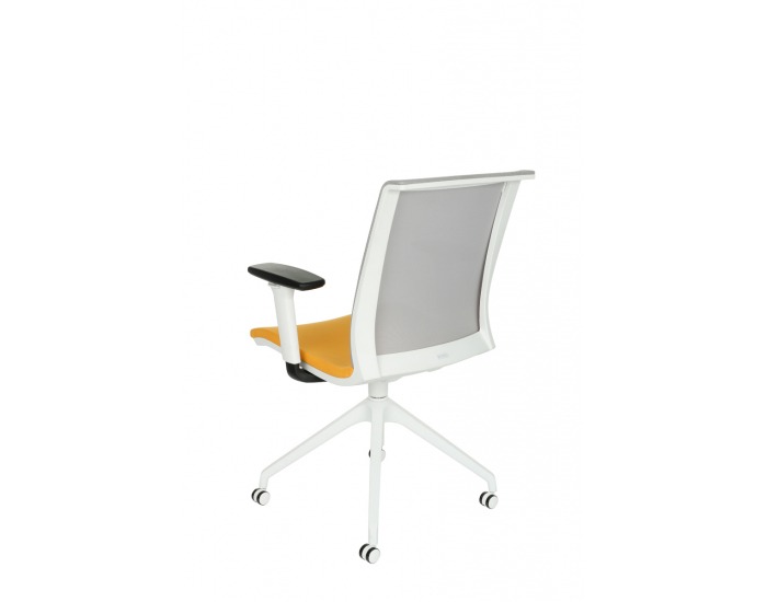 Konferenčná stolička s podrúčkami Libon Cross Roll WS R1 - žltá / sivá / biela