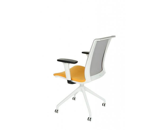 Konferenčná stolička s podrúčkami Libon Cross Roll WS R1 - žltá / sivá / biela