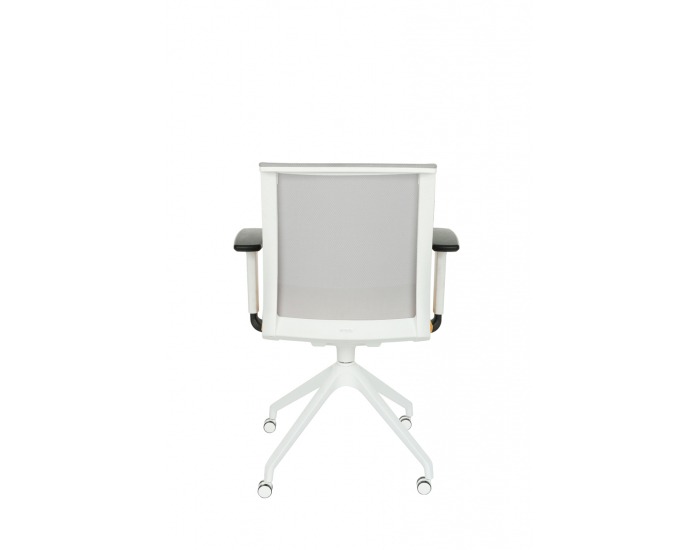 Konferenčná stolička s podrúčkami Libon Cross Roll WS R1 - žltá / sivá / biela