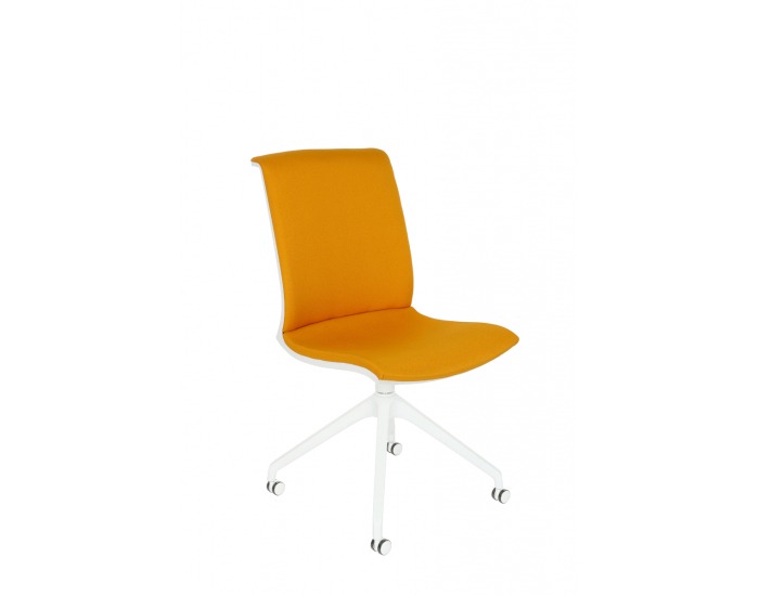 Konferenčná stolička Libon Cross Roll WT - žltá / biela