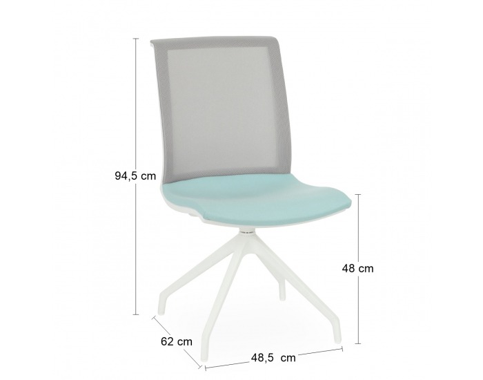 Konferenčná stolička Libon Cross WS - mentolová / sivá / biela