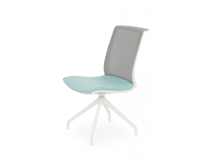 Konferenčná stolička Libon Cross WS - mentolová / sivá / biela