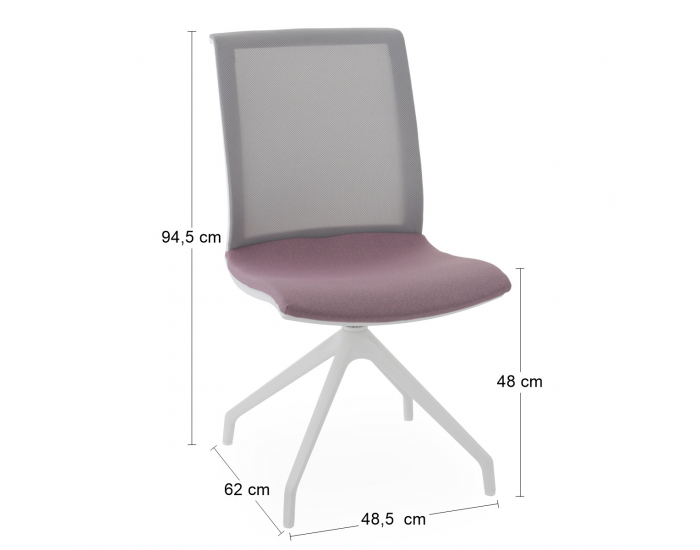 Konferenčná stolička Libon Cross WS - staroružová / sivá / biela