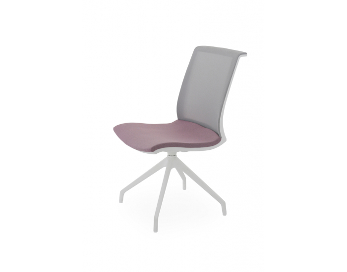 Konferenčná stolička Libon Cross WS - staroružová / sivá / biela