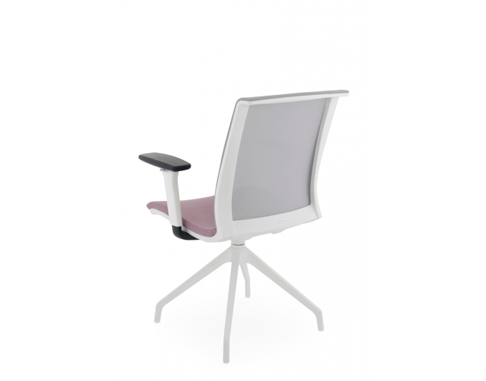 Konferenčná stolička s podrúčkami Libon Cross WS R1 - staroružová / sivá / biela