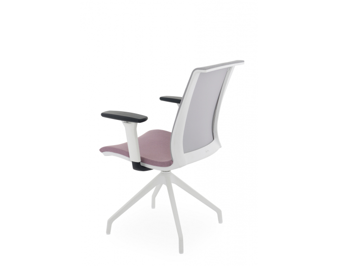 Konferenčná stolička s podrúčkami Libon Cross WS R1 - staroružová / sivá / biela