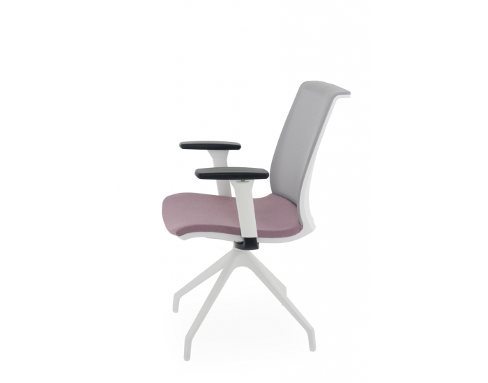 Konferenčná stolička s podrúčkami Libon Cross WS R1 - staroružová / sivá / biela