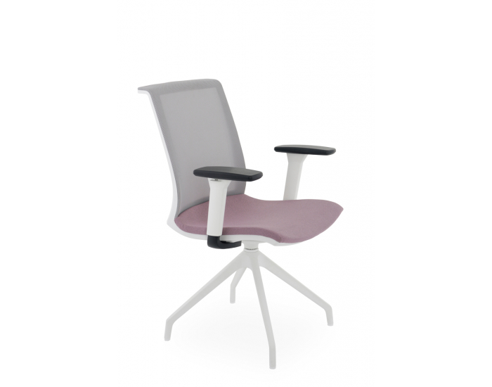 Konferenčná stolička s podrúčkami Libon Cross WS R1 - staroružová / sivá / biela