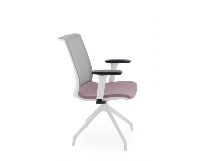 Konferenčná stolička s podrúčkami Libon Cross WS R1 - staroružová / sivá / biela