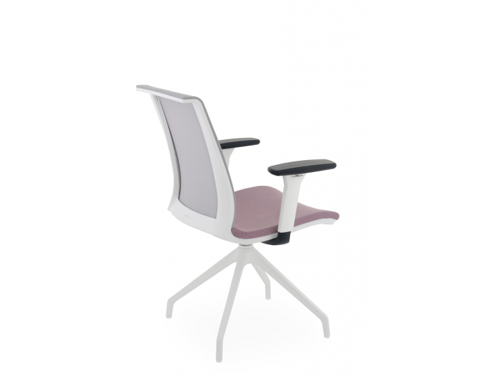 Konferenčná stolička s podrúčkami Libon Cross WS R1 - staroružová / sivá / biela