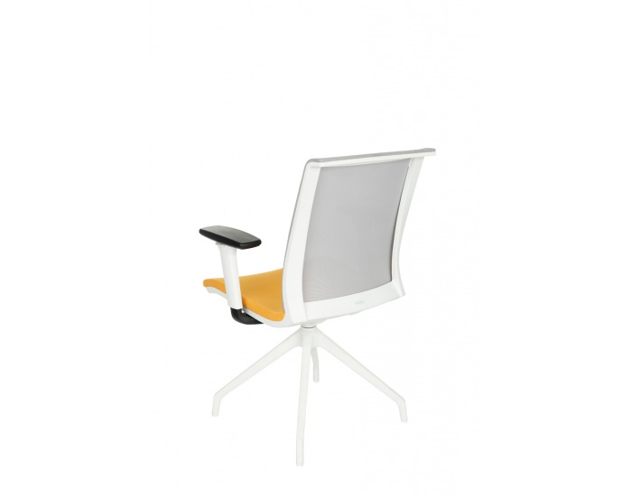 Konferenčná stolička s podrúčkami Libon Cross WS R1 - žltá / sivá / biela