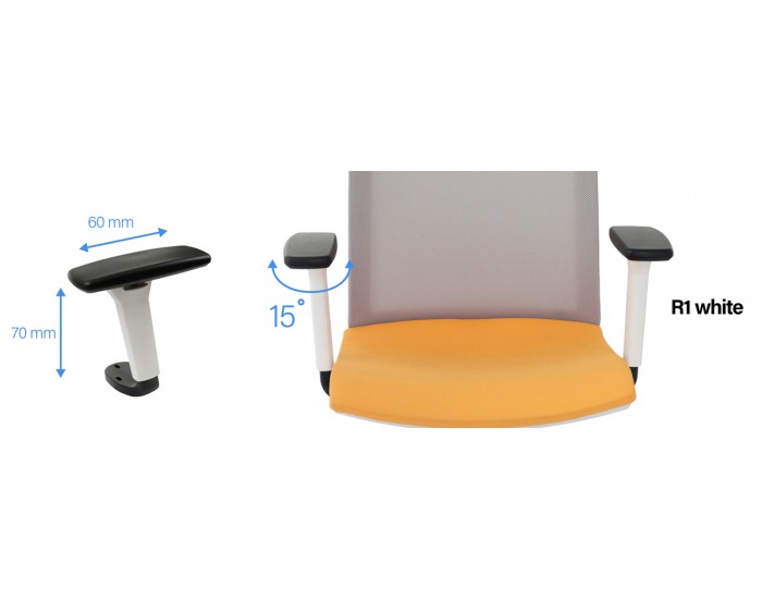 Konferenčná stolička s podrúčkami Libon Cross WS R1 - žltá / sivá / biela