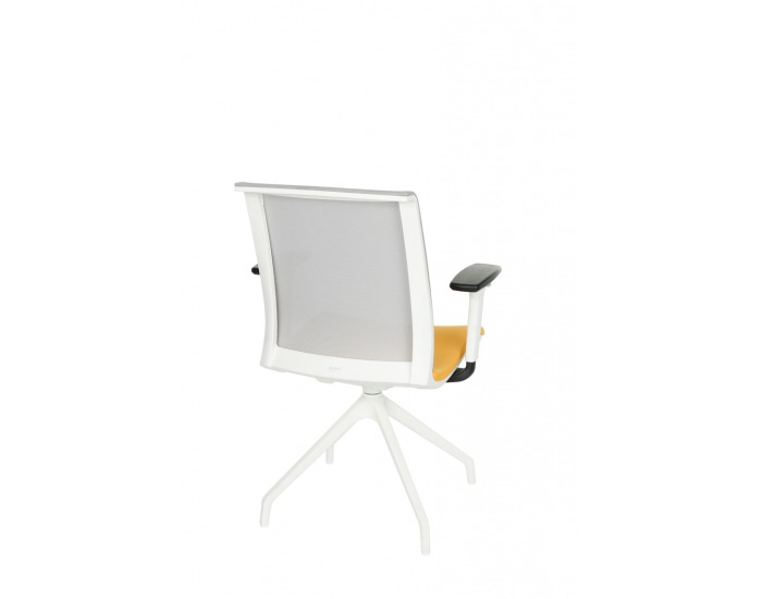 Konferenčná stolička s podrúčkami Libon Cross WS R1 - žltá / sivá / biela