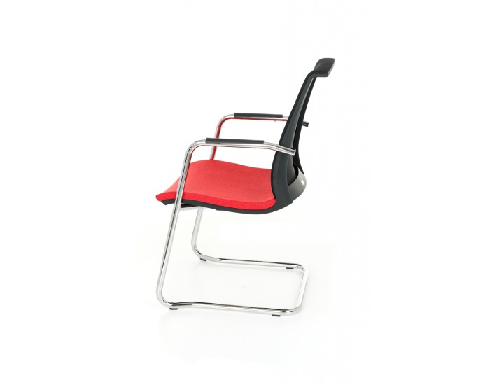 Konferenčná stolička s podrúčkami Libon V BS Arm - červená / čierna / chróm