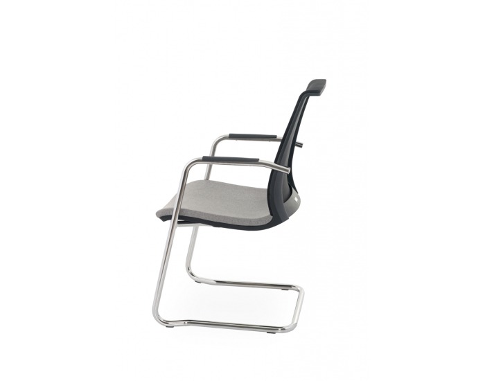 Konferenčná stolička s podrúčkami Libon V BS Arm - sivá / čierna / chróm