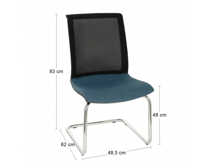 Konferenčná stolička Libon V BS - modrá / čierna / chróm