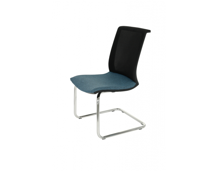 Konferenčná stolička Libon V BS - modrá / čierna / chróm